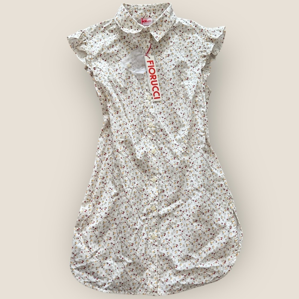 Fiorucci Floral Mini Dress - Cream and Red